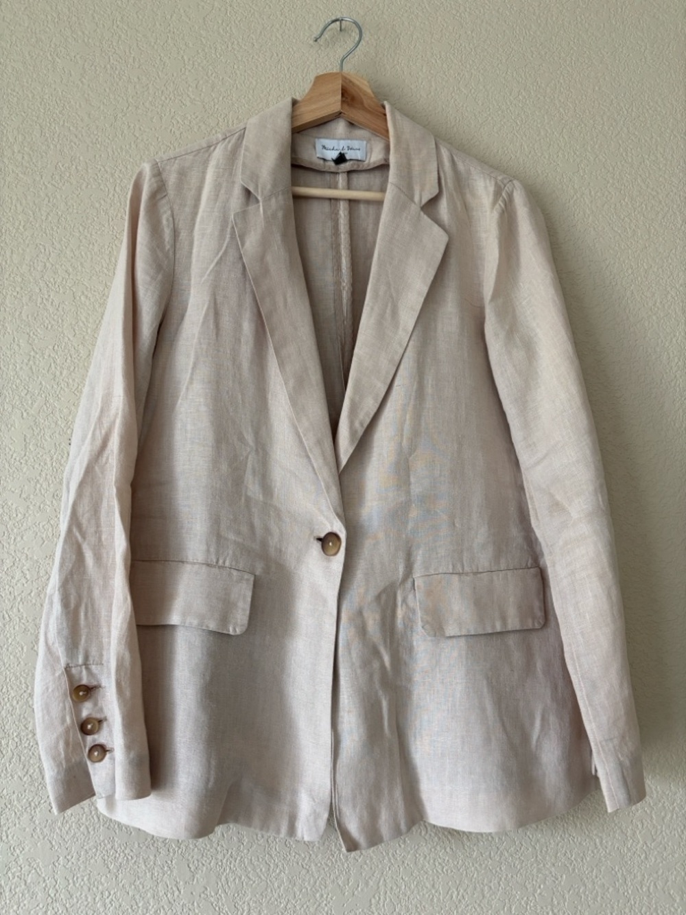 Michael Stars Lottie Linen Single Button Blazer.